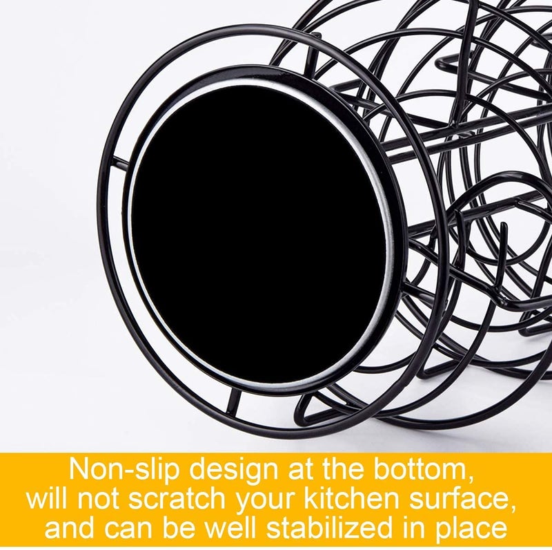 Toplife Spiral Design Metal Egg Skelter Dispenser Rack, Storage Display Rack, Black - Image 4